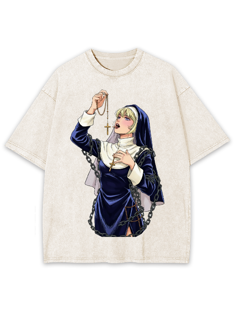 Licking Manga Nun Washed Tshirt