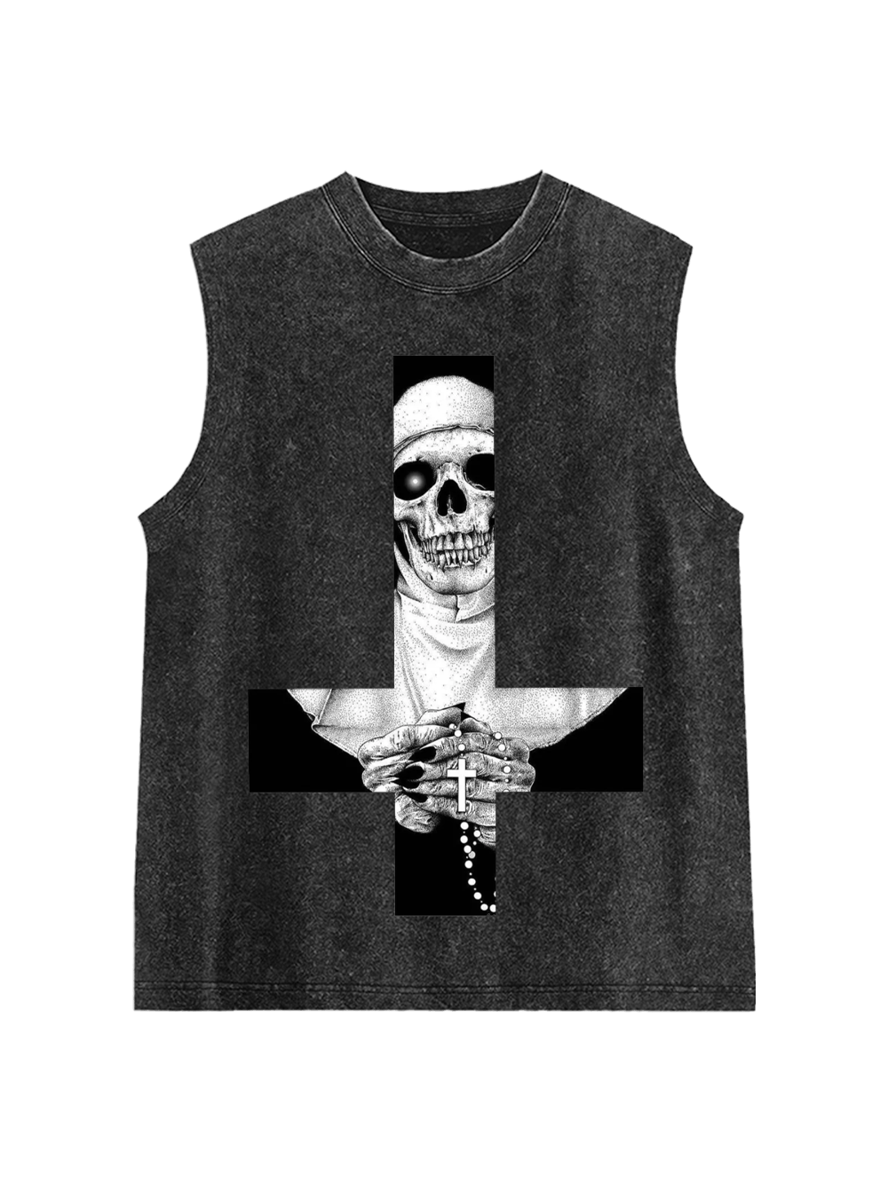 Skeletal Nun Washed Tank Top