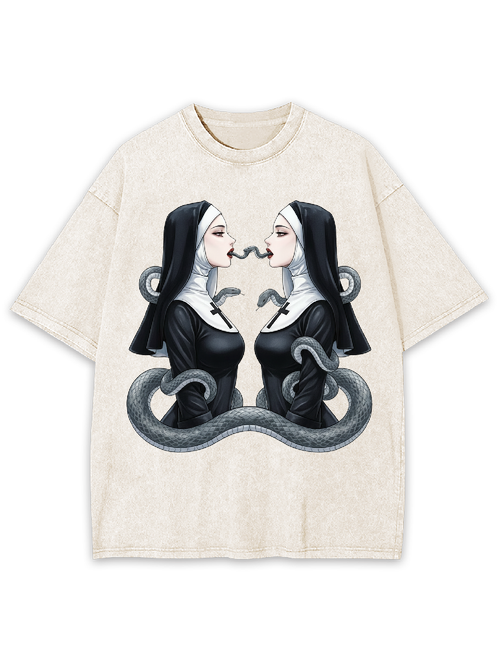The Twin Serpent Nuns Washed Tshirt
