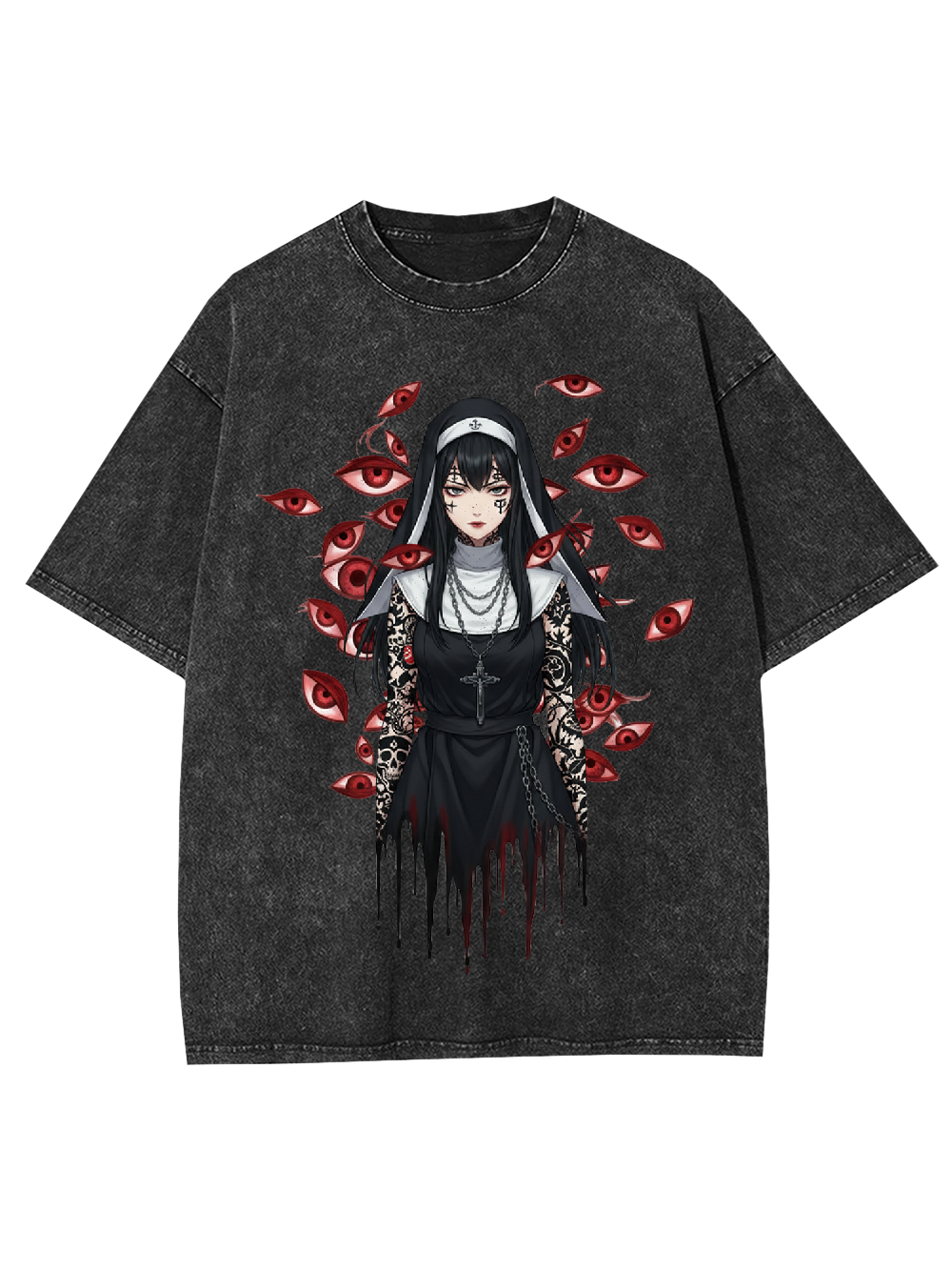Multi-Eyed Nun Washed Tshirt