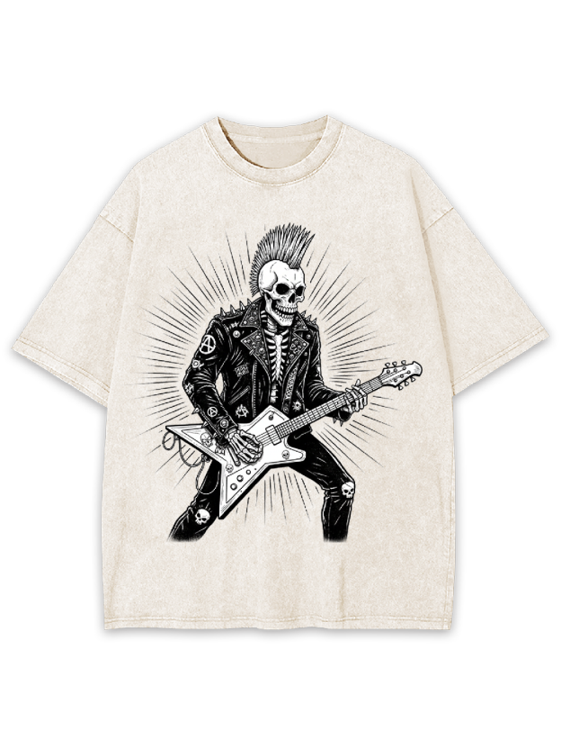 Punk Skull Guitarist Washed Tshirt