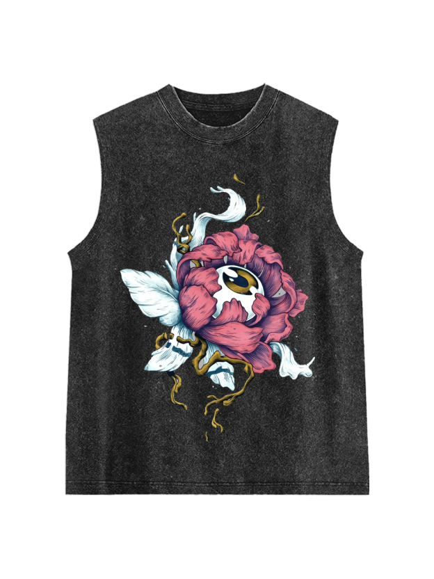 Floral Eye Fusion Washed Tank Top