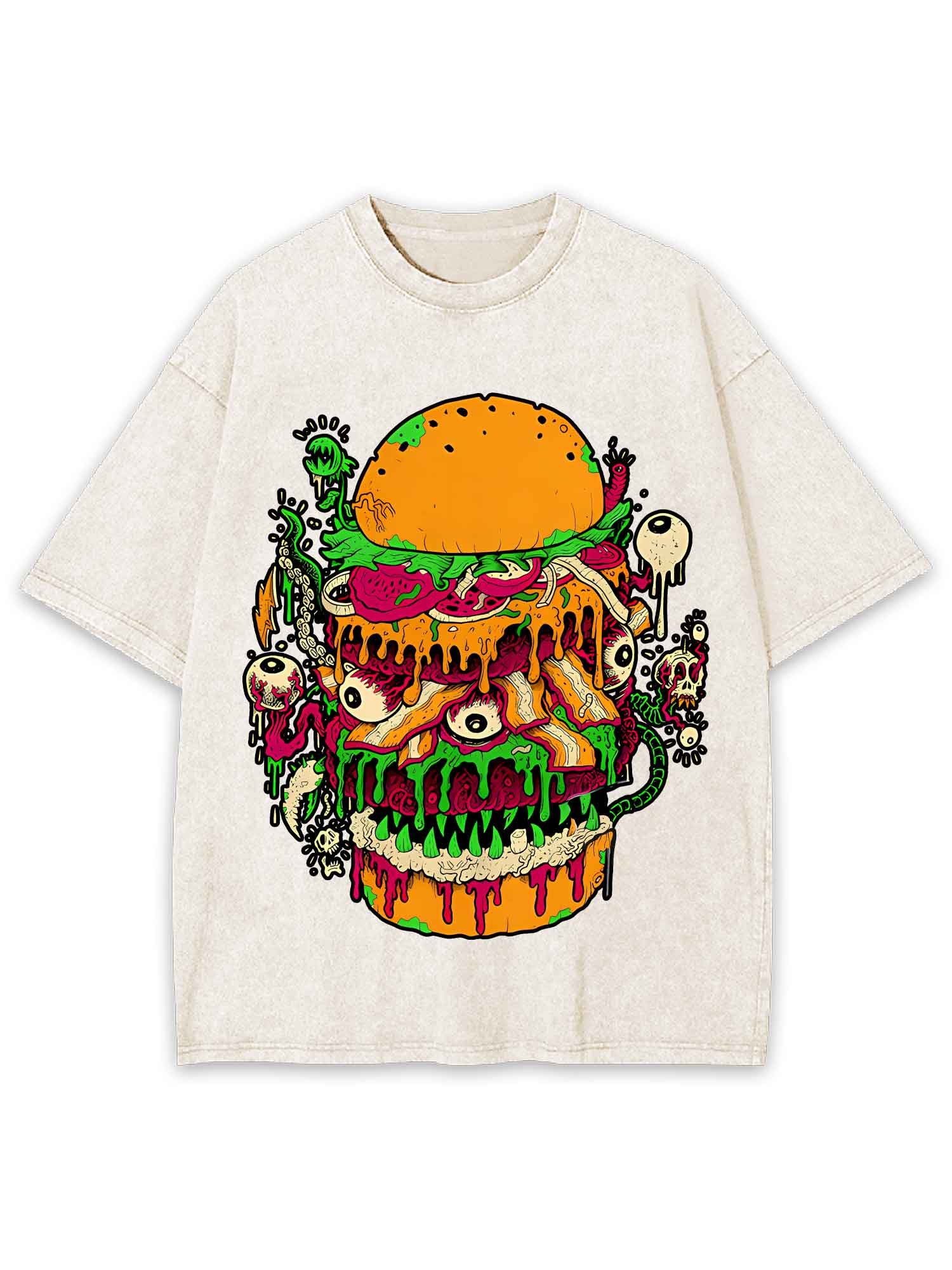 Monster Burger Frenzy Washed Tshirt