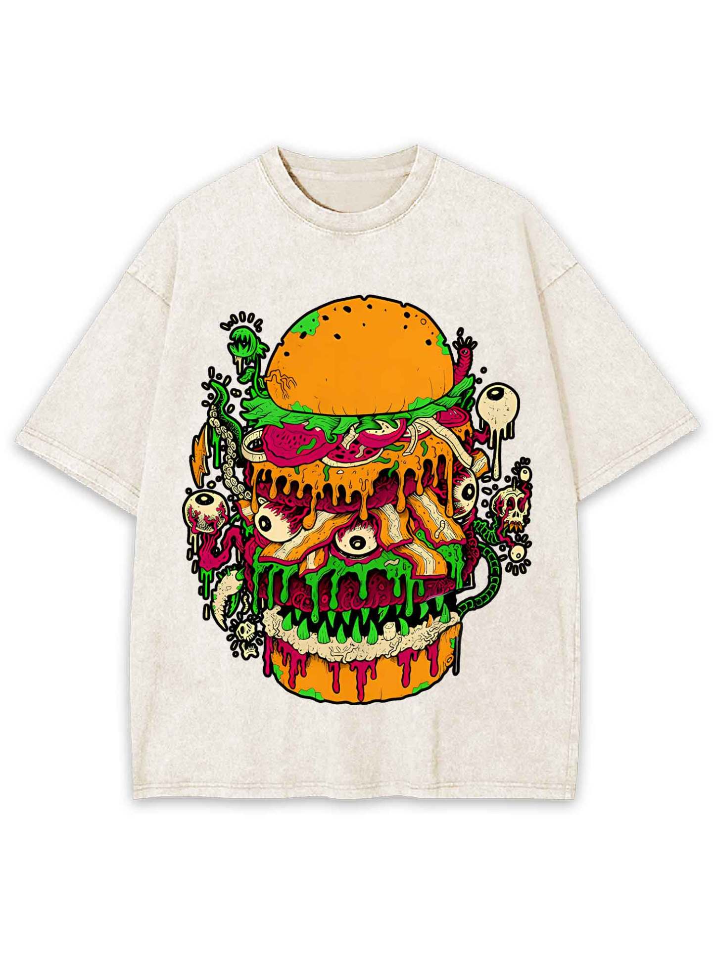 Monster Burger Frenzy Washed Tshirt