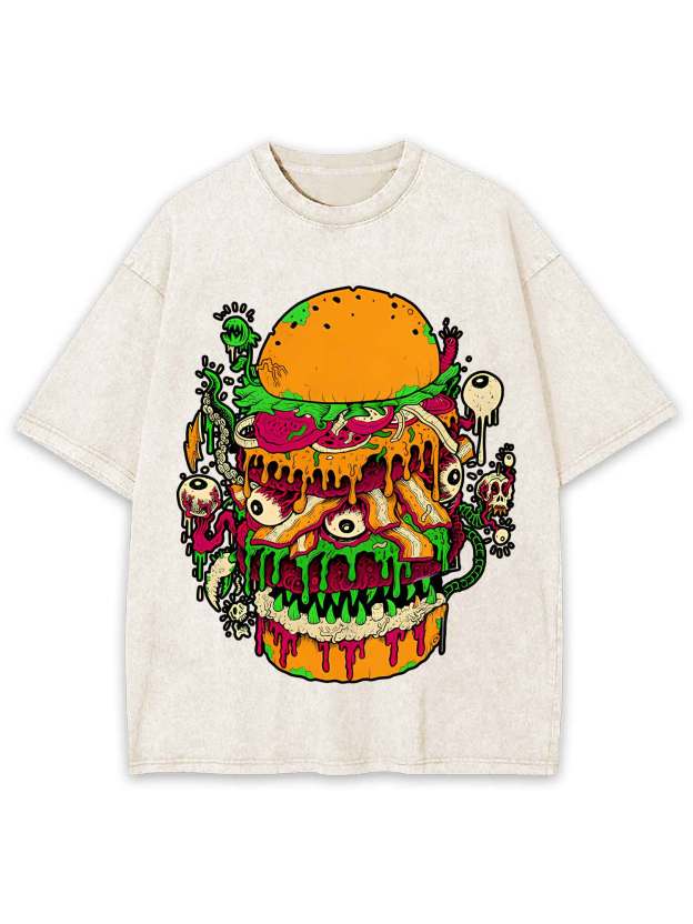 Monster Burger Frenzy Washed Tshirt