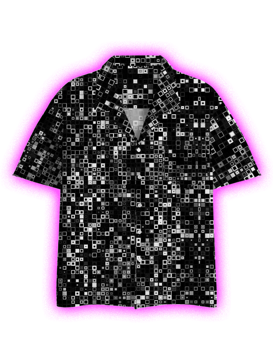 Monochrome Matrix Button Up Pocket Shirt