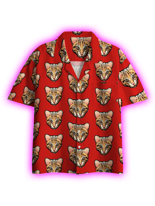 Fierce Feline Button Up Pocket Shirt