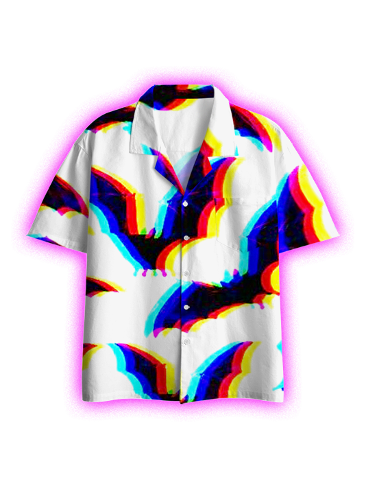 Rainbow Wings Button Up Pocket Shirt