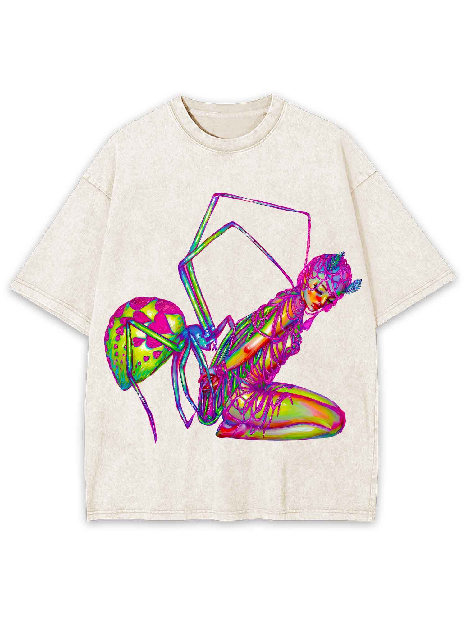 NEON SPIDER HYBRID WASHED TSHIRT