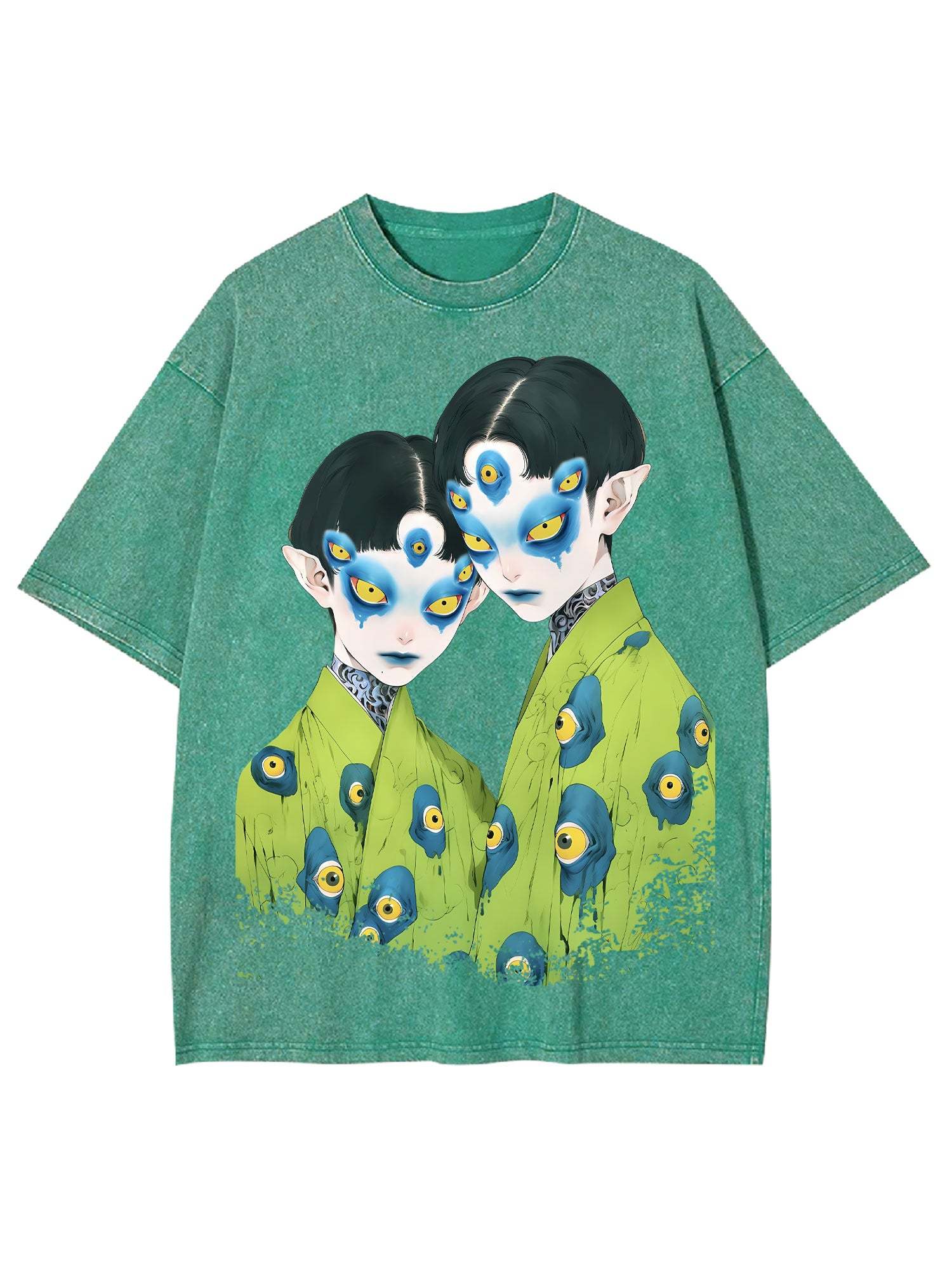 Mysterious Twin Eyes Washed Tshirt