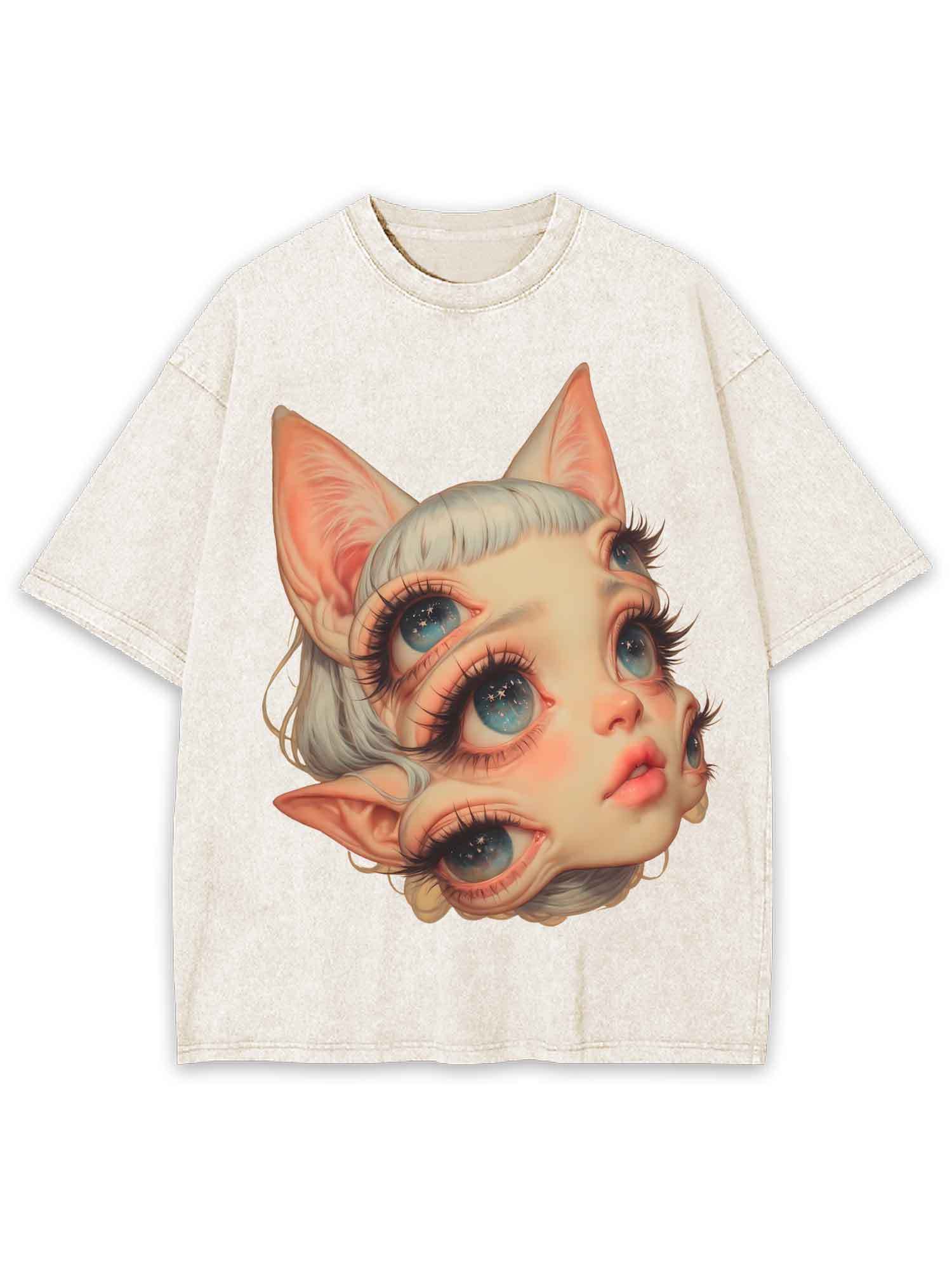 Surreal Gaze Washed Tshirt-ClassyOutlaw Sale