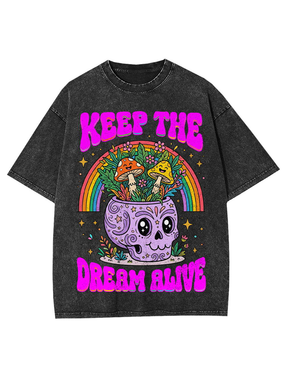 Keep the dream alive Washed Tshirt-ClassyOutlaw Sale
