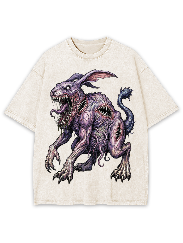 Terrifying Mutant Rabbits Washed Tshirt