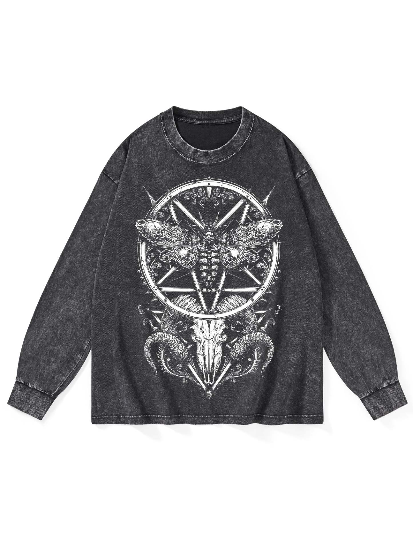 War Goat Washed Long Sleeves-ClassyOutlaw