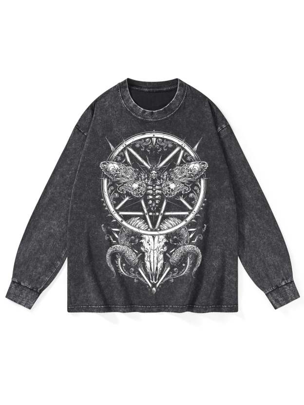 War Goat Washed Long Sleeves-ClassyOutlaw