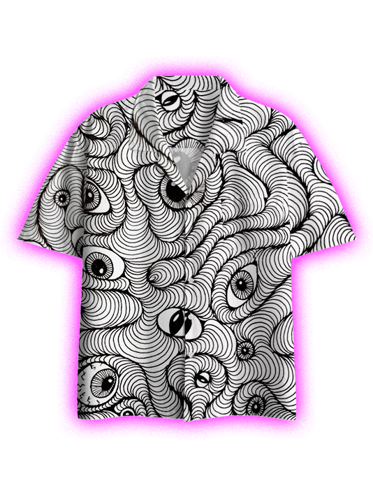 Wave of Eyes Button Up Pocket Shirt