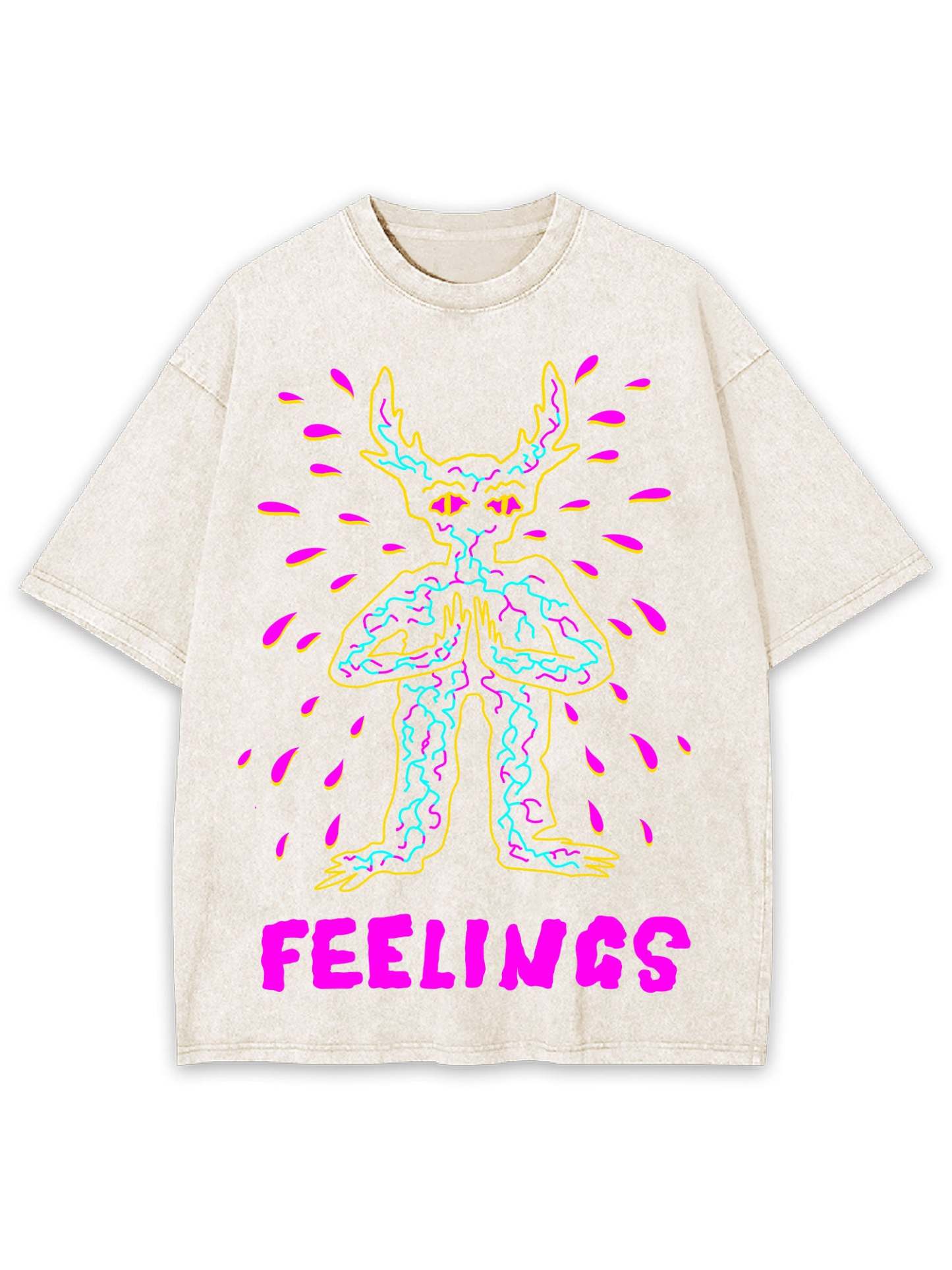 Feelings Washed Tshirt-ClassyOutlaw Sale