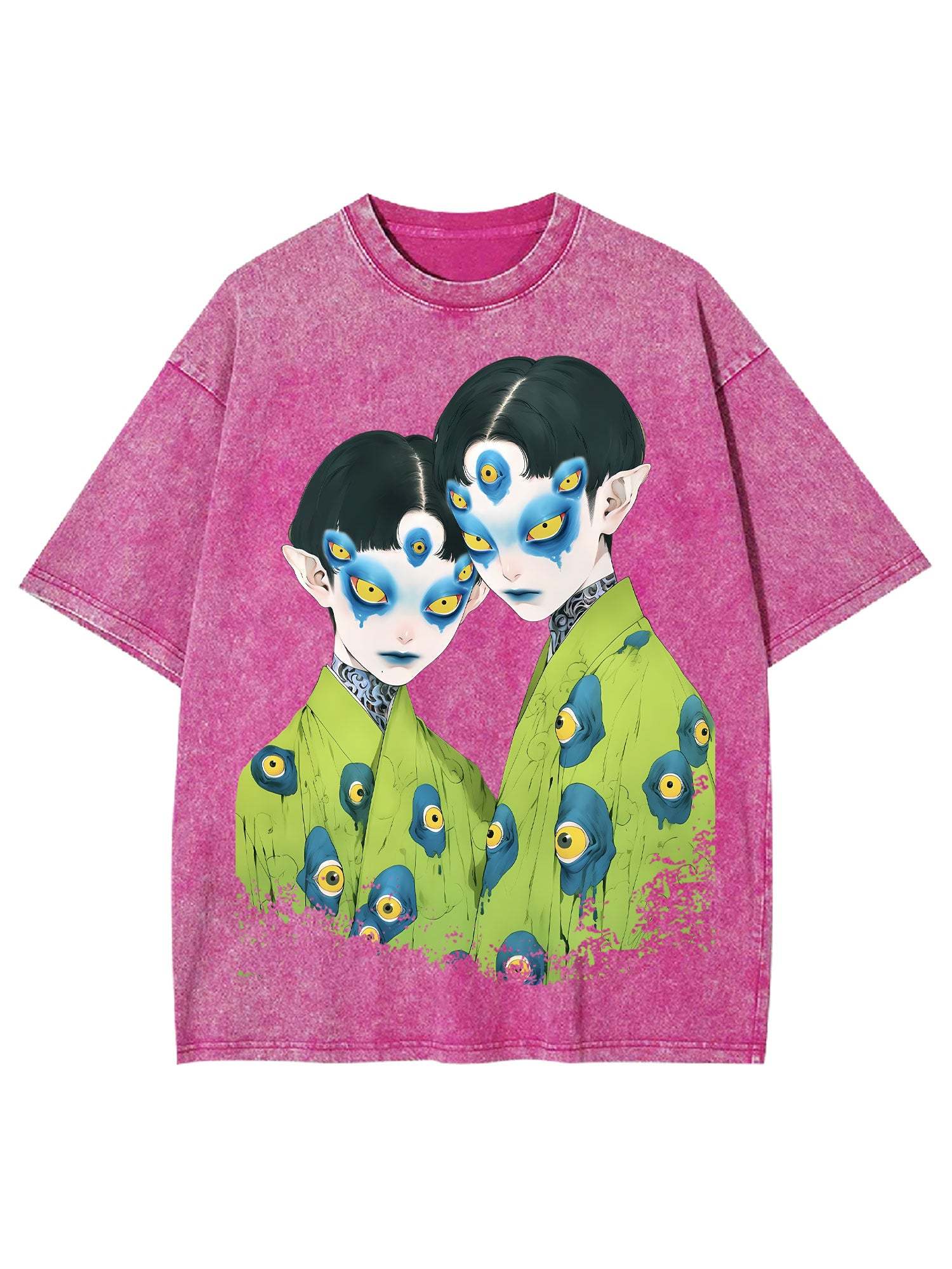 Mysterious Twin Eyes Washed Tshirt