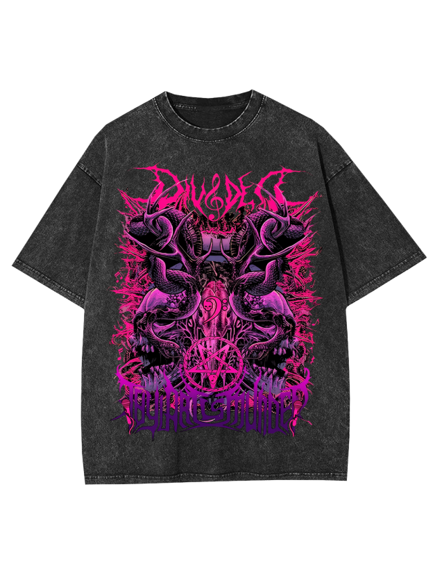 Darkcore Neon Hell Oversized Washed Tshirt