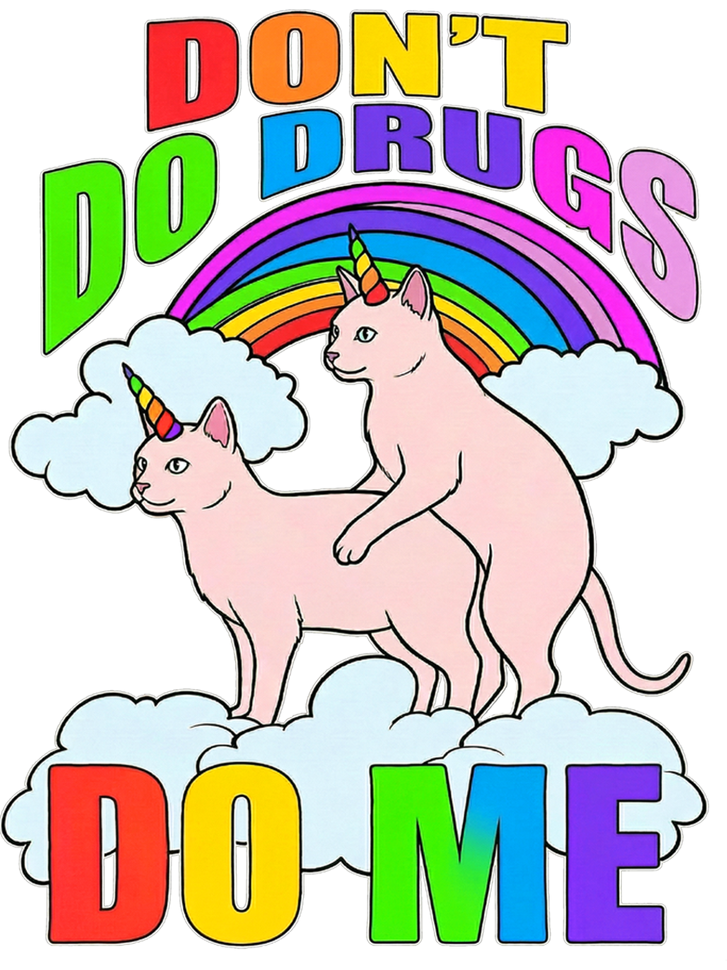 Unicorns Behaving Badly Cat Washed Tshirt