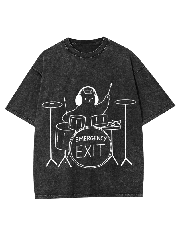 Emergency Groove – Cute Band Washed Tshirt