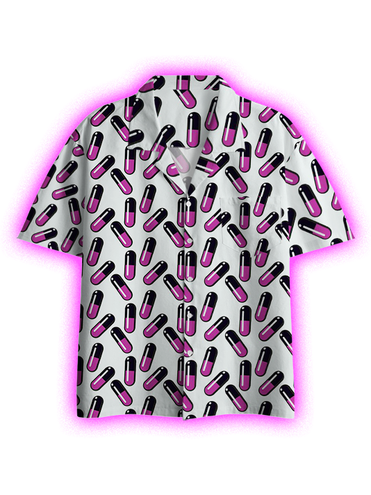 Pattern of Pills Button Up Pocket Shirt