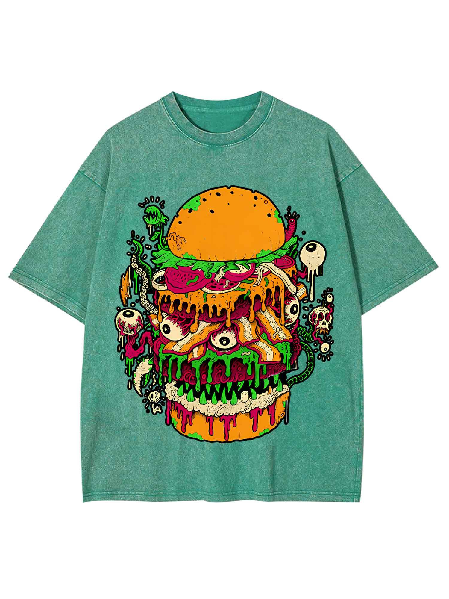 Monster Burger Frenzy Washed Tshirt