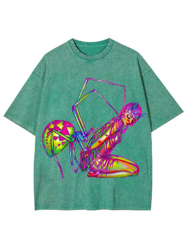NEON SPIDER HYBRID WASHED TSHIRT