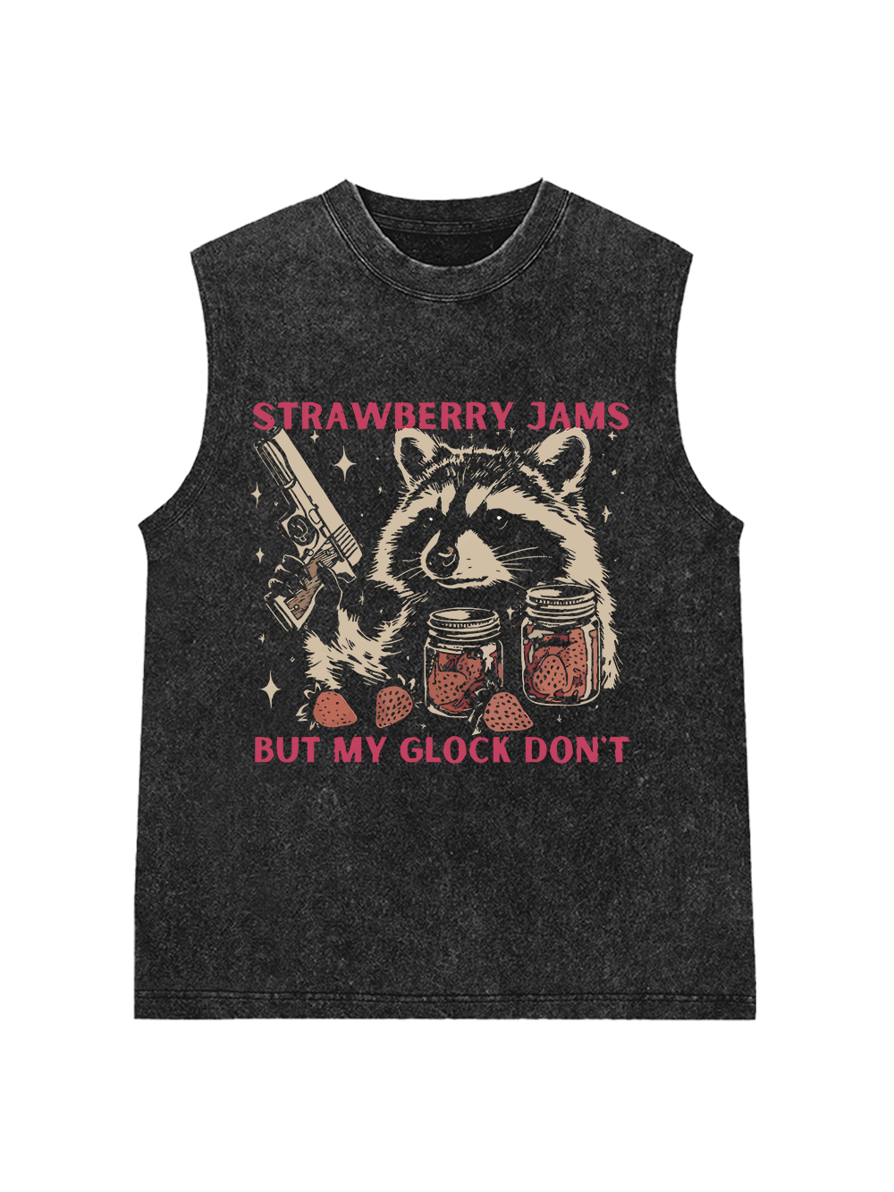 STRAWBERRY JAMS BUT MY GLOCK DON'T Washed Tank Top-ClassyOutlaw Sale
