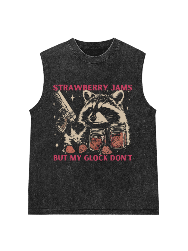 STRAWBERRY JAMS BUT MY GLOCK DON'T Washed Tank Top