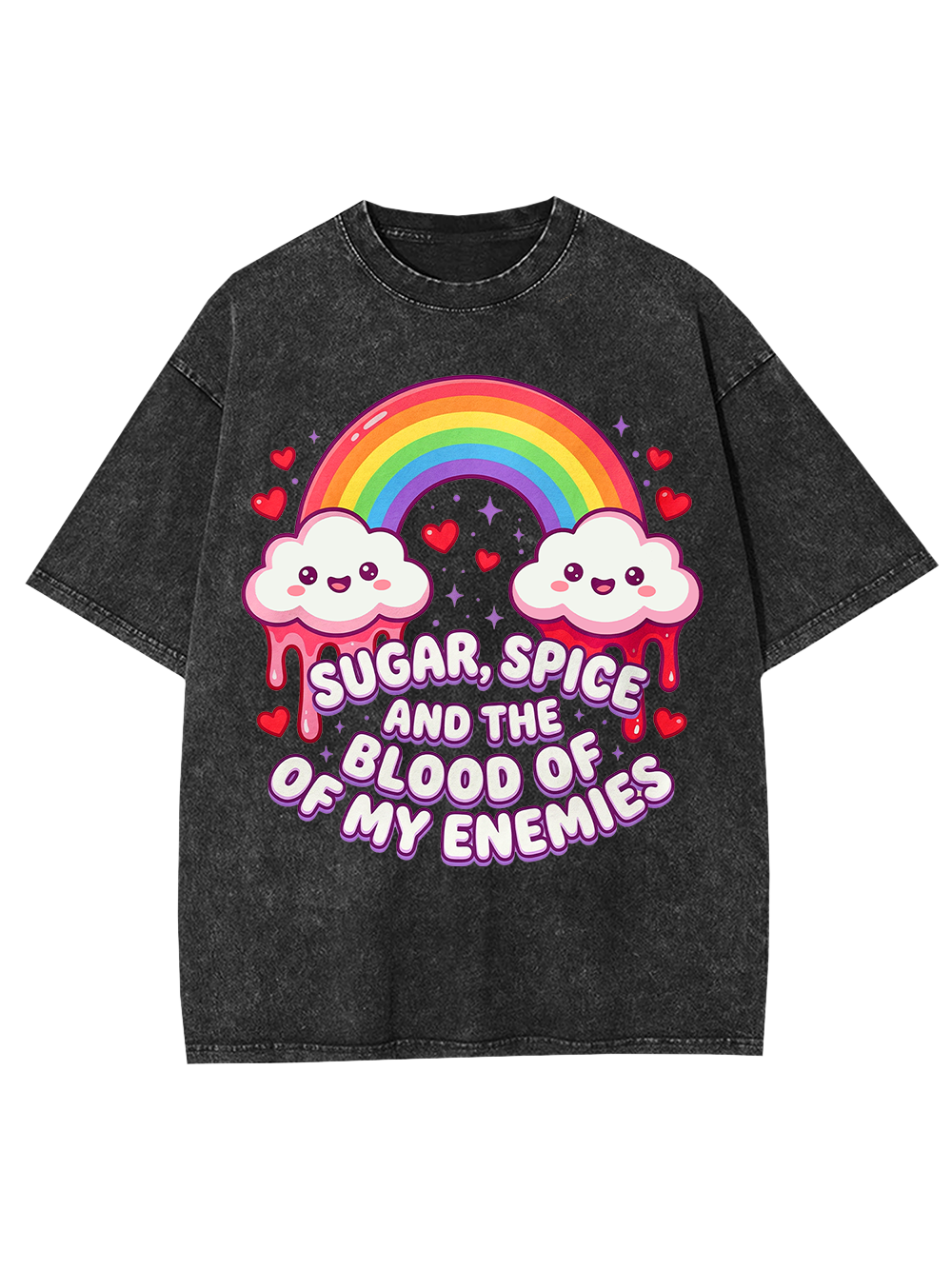 SUGAR, SPICE AND THE BLOOD OF MY ENEMIES Washed Tshirt