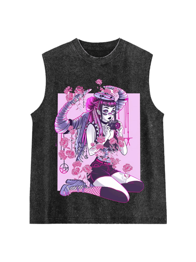 Enigmatic Girl Washed Tank Top