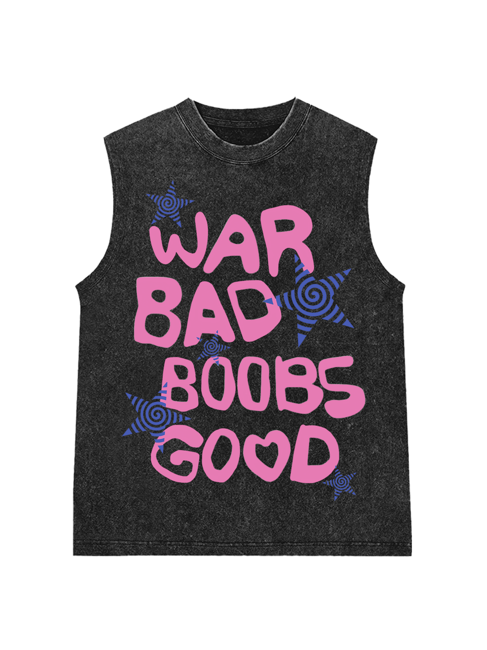 WAR BAD BOOBS GOOD Washed Tank Top