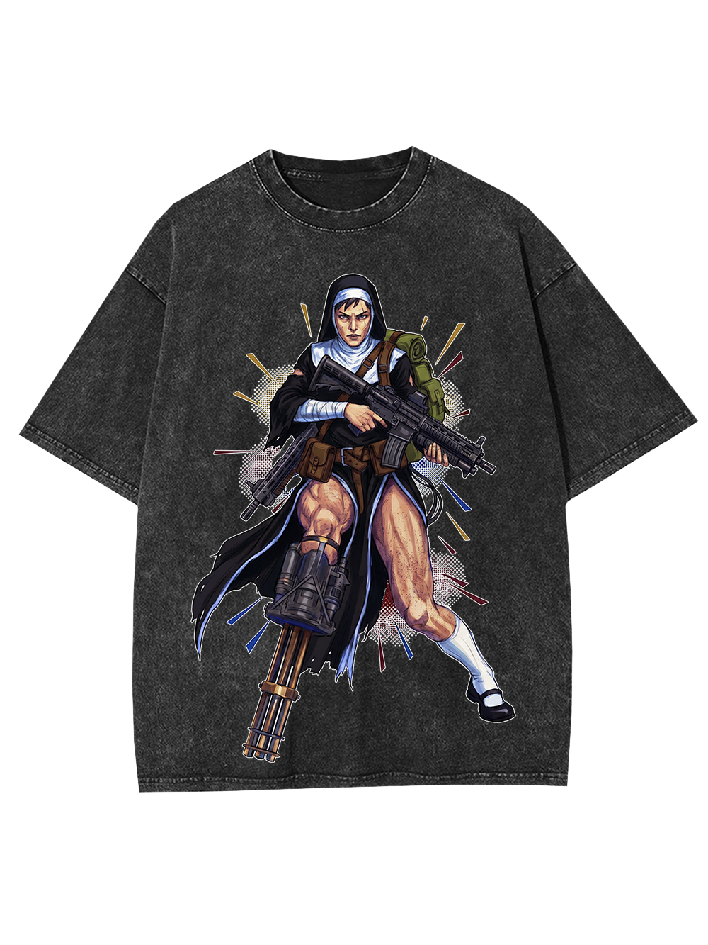 Armed Nun Cyber Washed Tshirt