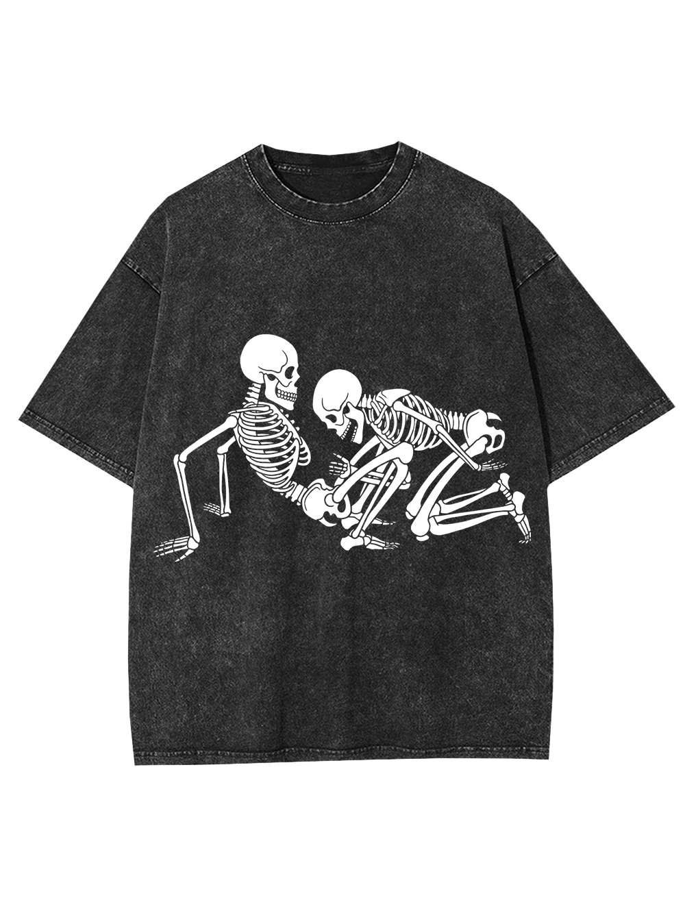 Bone Play Retro Grunge Skeleton Washed Tshirt