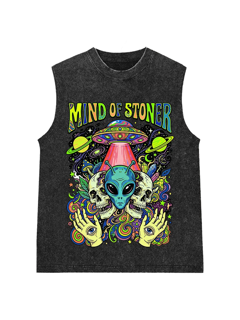 MIND OF STONER Washed Tank Top