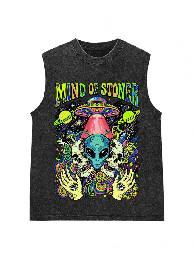 MIND OF STONER Washed Tank Top