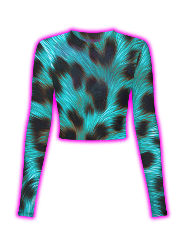Cyber Furry Iridescent Mesh Top