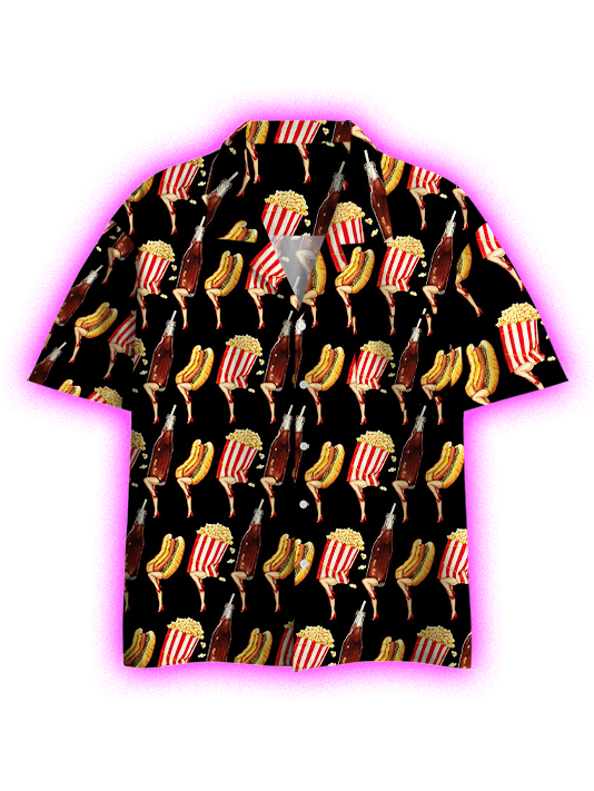 Classic Movie Snacks Button Up Pocket Shirt