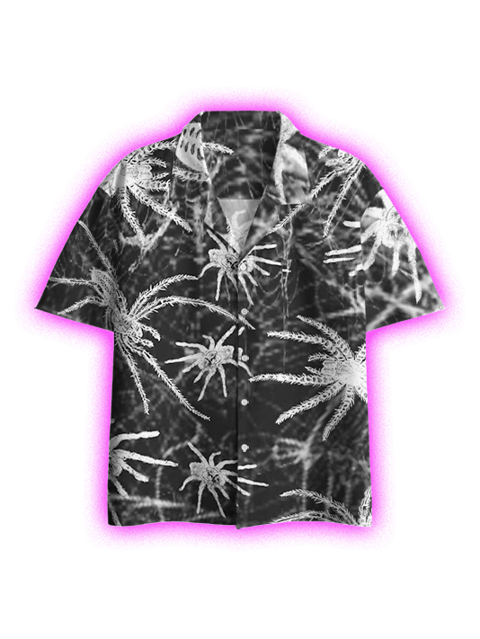 Web of Spiders Button Up Pocket Shirt