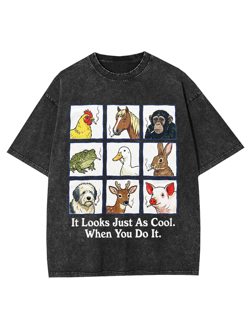Vintage Animal Faces Washed Tshirt