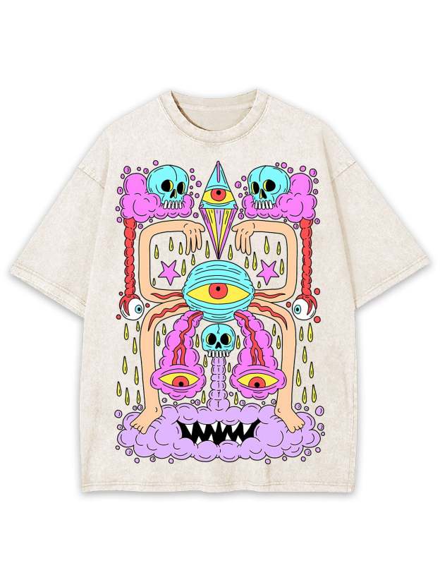 Death And Deranged Washed Tshirt-ClassyOutlaw