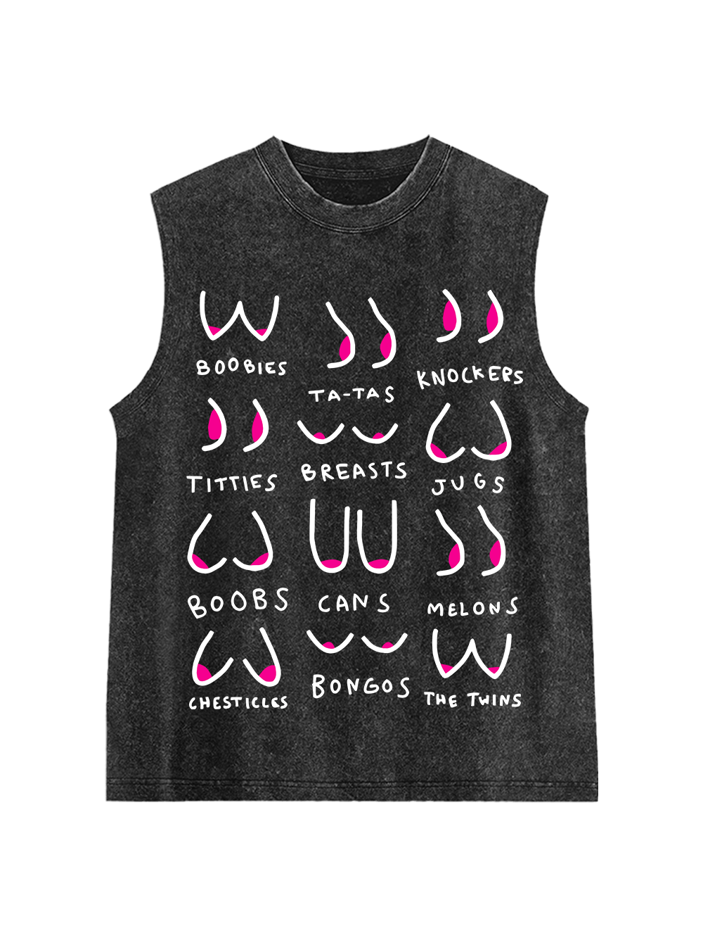 Breasts Slang Washed Tank Top