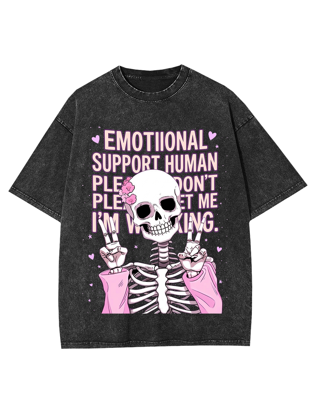 Emotional Support Human Washed Tshirt