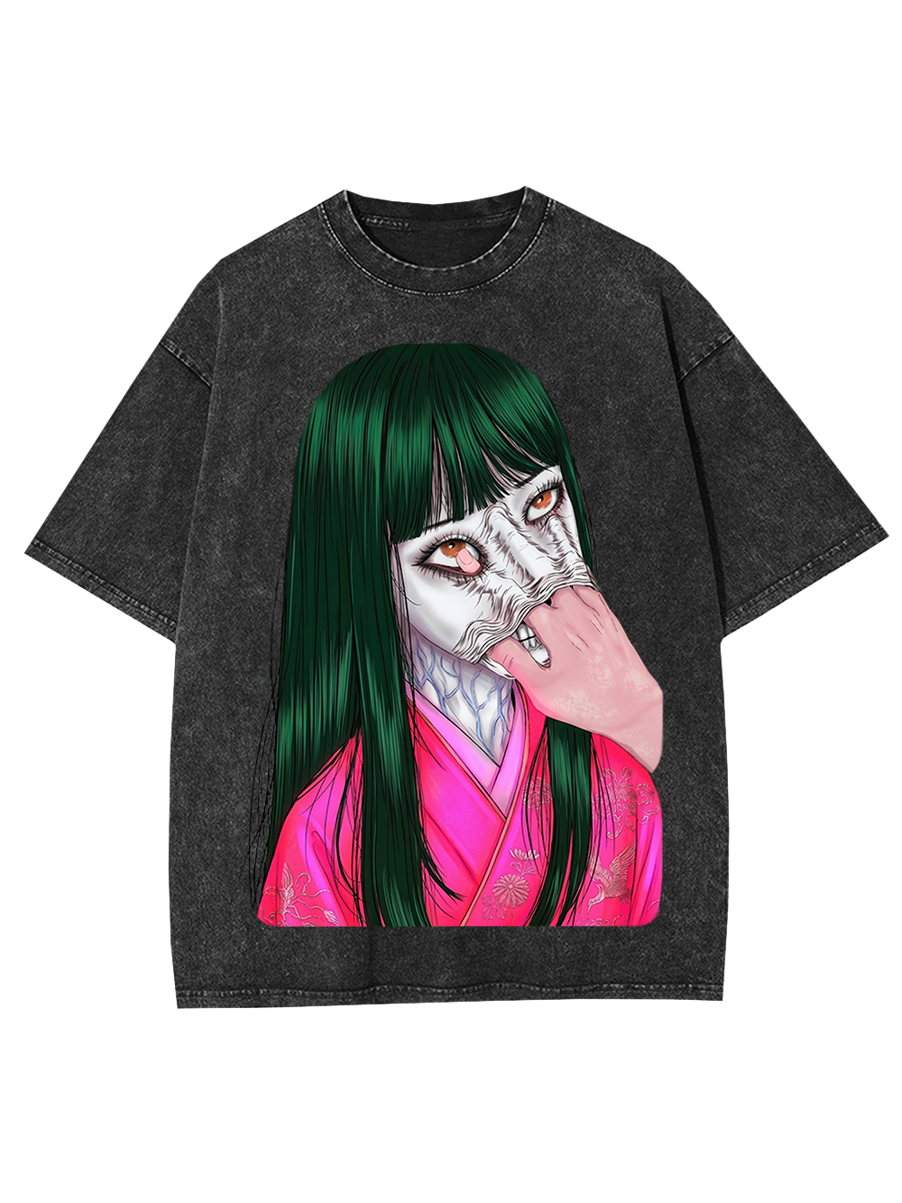 Horror & Thriller Kimono Girl Washed Tshirt
