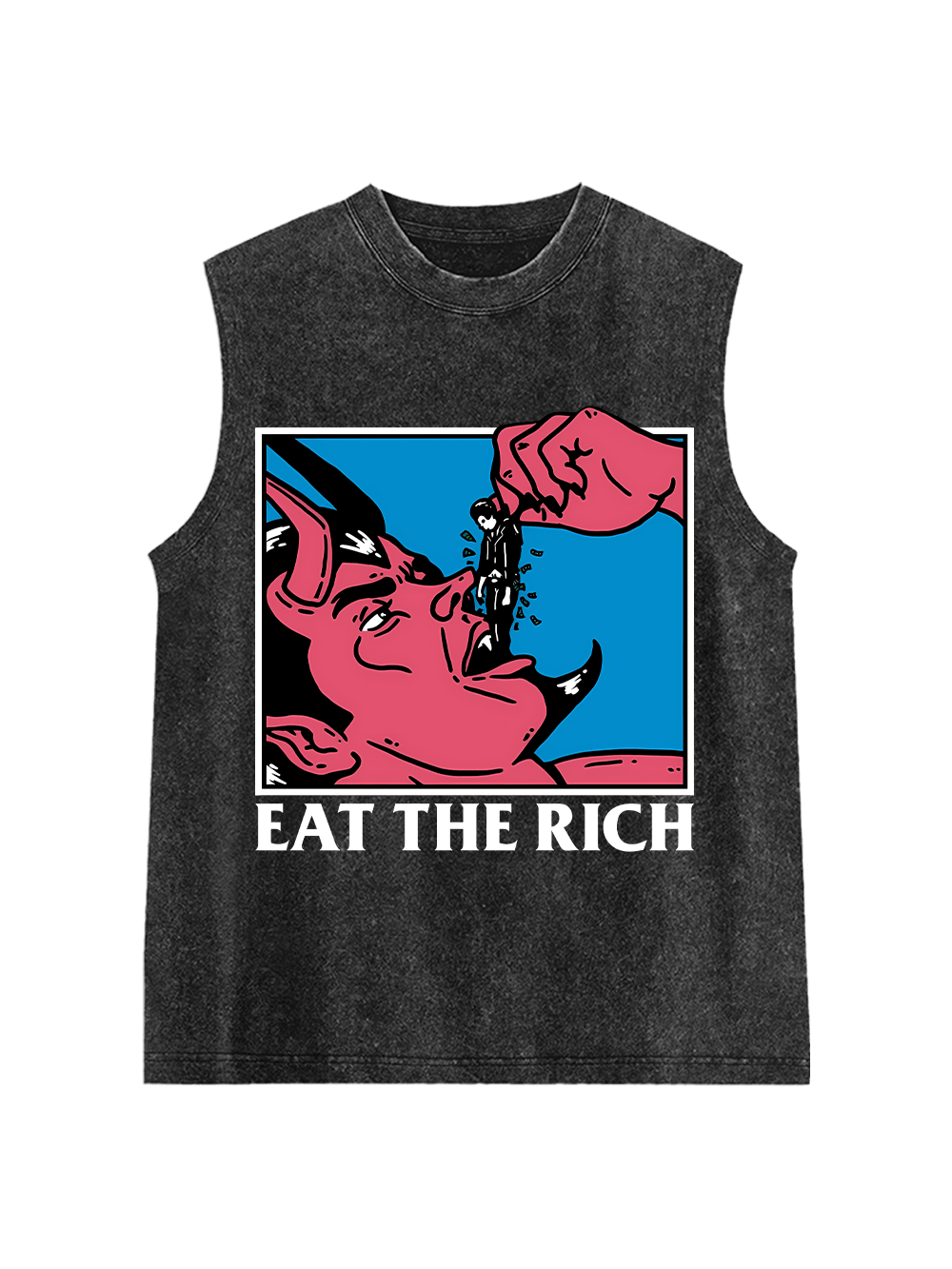 Eat The Rich Washed Tank Top