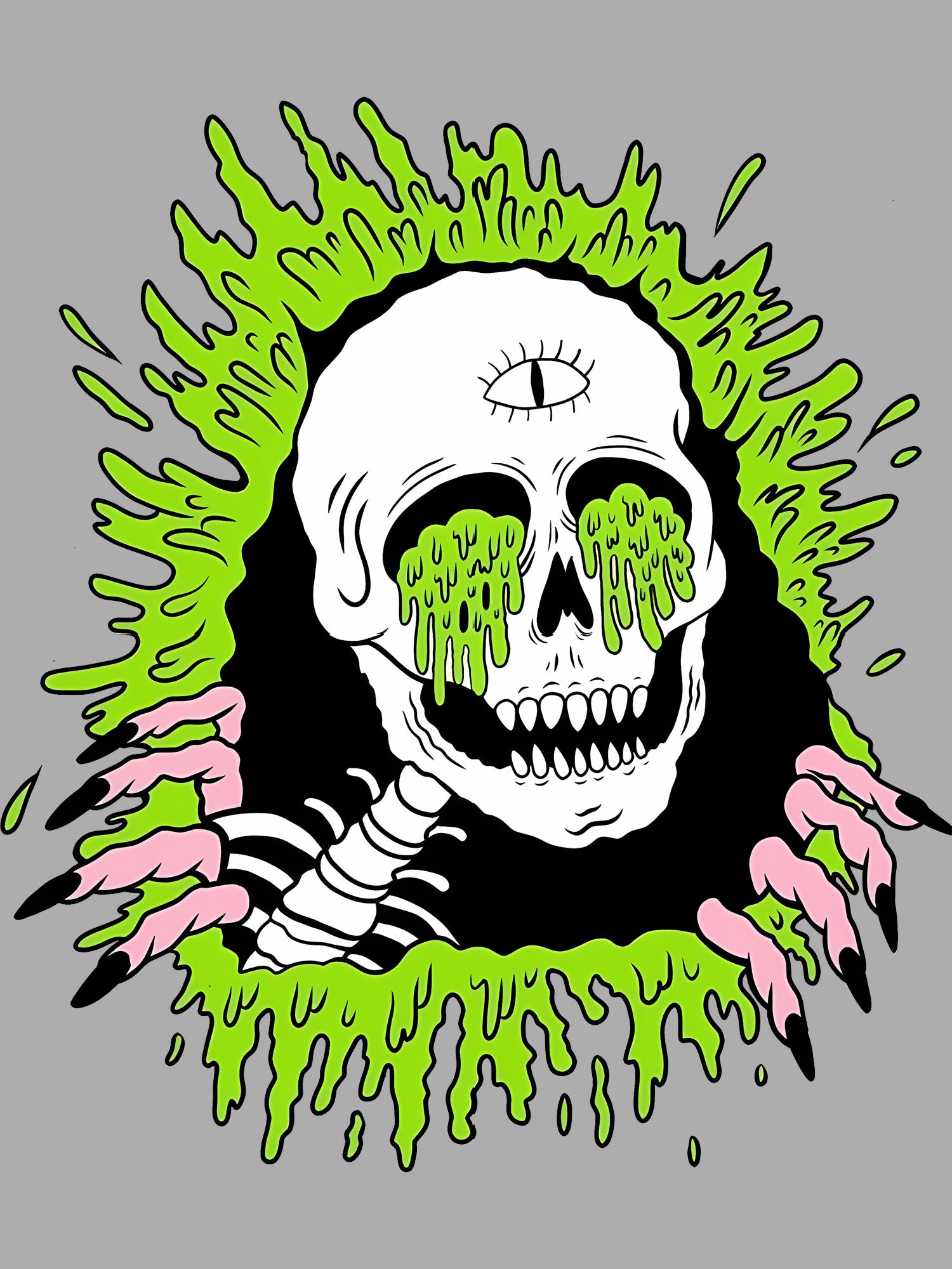 Melting Skull Washed Tshirt