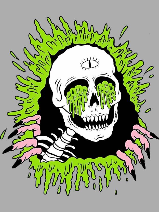 Melting Skull Washed Tshirt