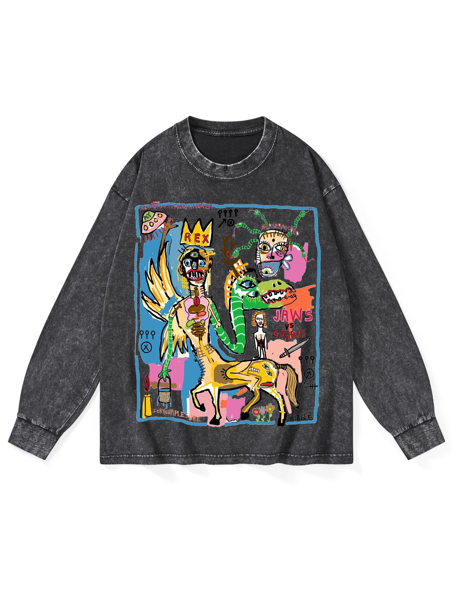 Centaur Washed Long-Sleeve Tshirt-ClassyOutlaw
