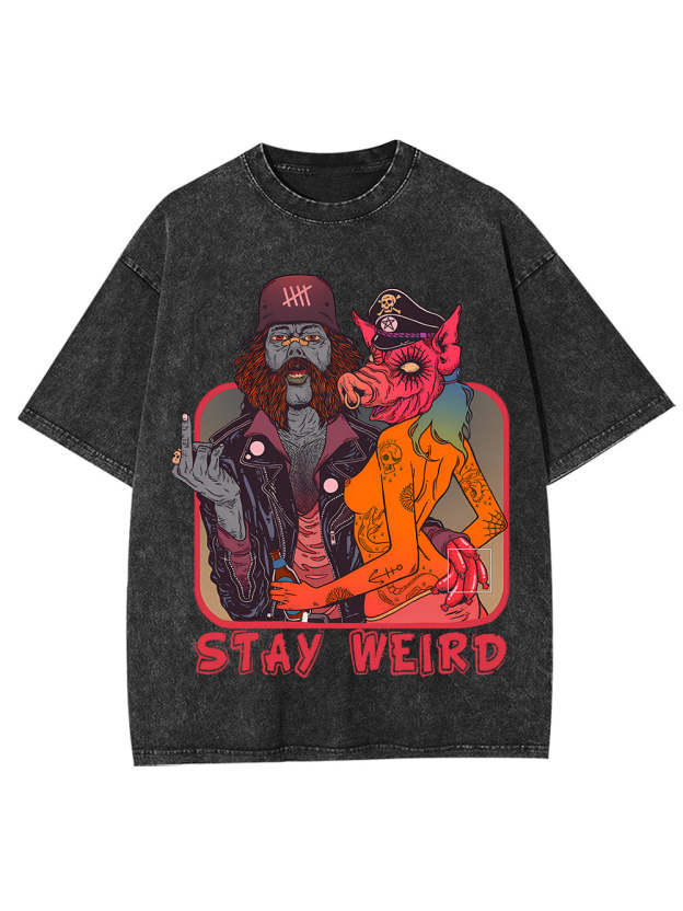 Stay Weird Washed Tshirt